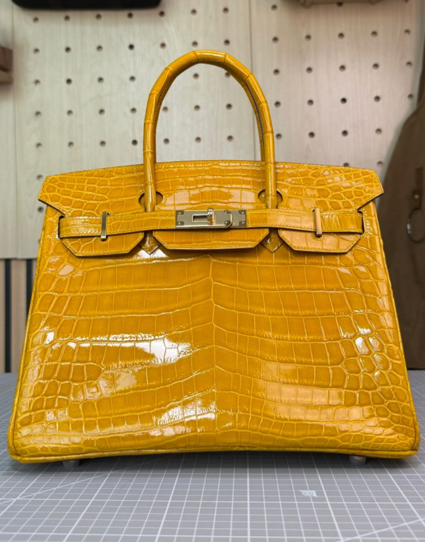 30 cm Jaune Amber Nile Crocodile Leather Bag