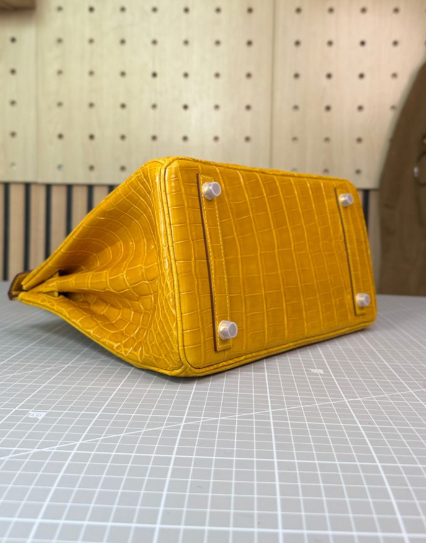 30 cm Jaune Amber Nile Crocodile Leather Bag