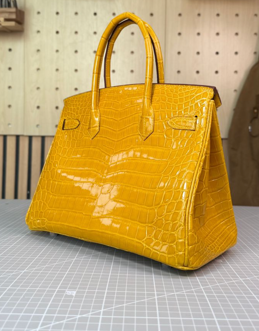30 cm Jaune Amber Nile Crocodile Leather Bag