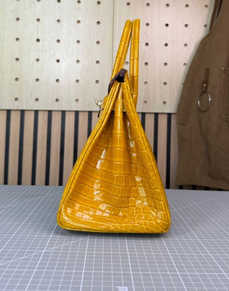 30 cm Jaune Amber Nile Crocodile Leather Bag