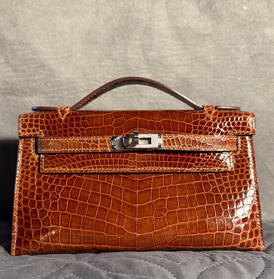 Miel Color Alligator Kelly Pochette