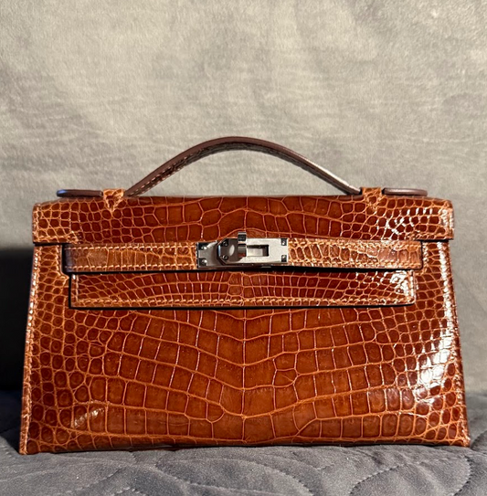 Miel Color Alligator Kelly Pochette